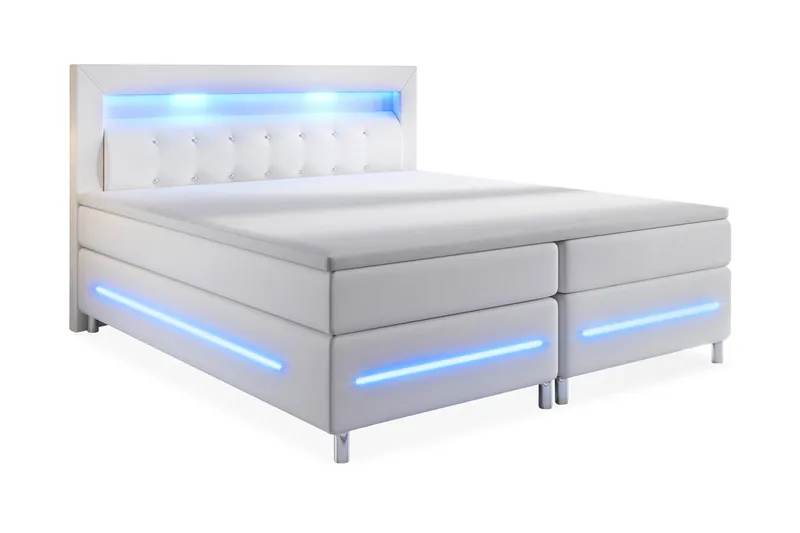 Modena Lyx Sängpaket 160x200 LED-belysning - Vit - Products - Möbler - Säng - Kontinentalsäng