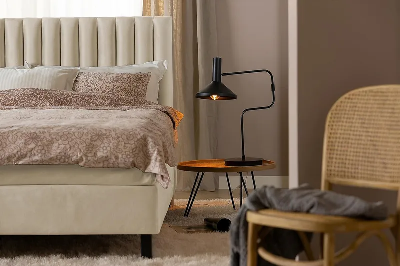 Princess Kontinentalsäng 140x200cm - Beige/Sammet - Products - Möbler - Säng - Kontinentalsäng