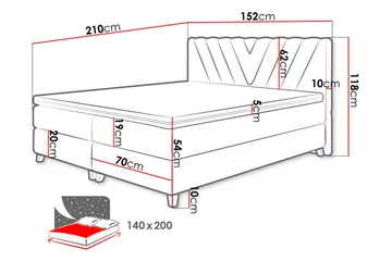 Romanza Kontinentalsäng 140x200 cm - Products - Möbler - Säng - Säng med förvaring