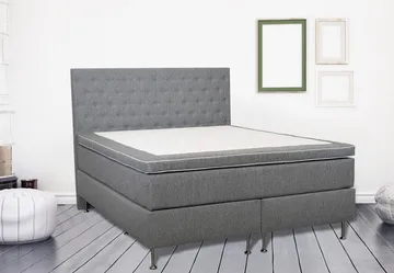 Säng 160x200 cm grå pocket 5 zoner - grå - Products - Möbler - Säng - Kontinentalsäng