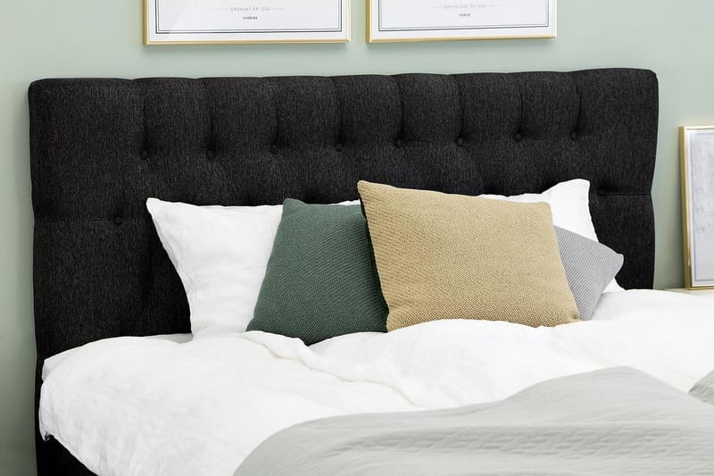 Lucky Diamant Sänggavel 160 cm - Svart/Grå - Products - Möbler - Säng - Sängtillbehör & sänggavel - Sänggavel