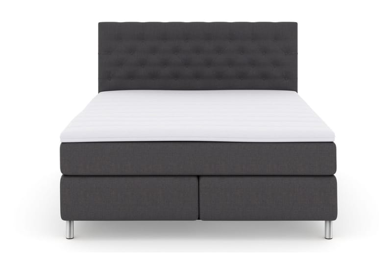 Select No 3 Komplett Sängpaket 160x200 Fast/Medium, Mörkgrå/Metall