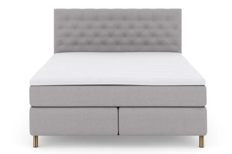 Select No 3 Komplett Sängpaket 210x210 Fast/Medium, Ljusgrå/Koppar