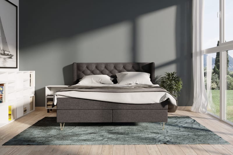 Select No 4 Komplett Sängpaket 120x200 Medium - Mörkgrå/Koppar - Products - Möbler - Säng - Enkelsäng