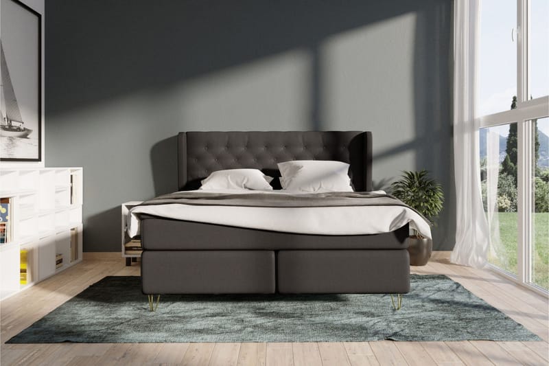 Select No 4 Komplett Sängpaket 140x200 Fast - Mörkgrå/Koppar - Products - Möbler - Säng - Kontinentalsäng