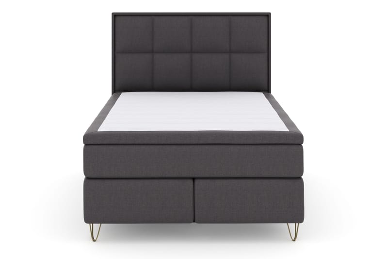 Select No 4 Komplett Sängpaket 140x200 Fast - Mörkgrå/Metall V-form - Products - Möbler - Säng - Kontinentalsäng