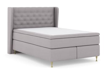 Select No 4 Komplett Sängpaket 140x200 Fast/Medium - Ljusgrå/Guld - Products - Möbler - Säng - Kontinentalsäng