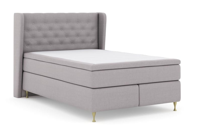 Select No 4 Komplett Sängpaket 140x200 Fast/Medium - Ljusgrå/Guld - Products - Möbler - Säng - Kontinentalsäng