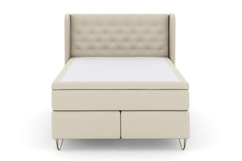 Select No 4 Komplett Sängpaket 140x200 Medium - Beige/Metall V-form - Products - Möbler - Säng - Kontinentalsäng