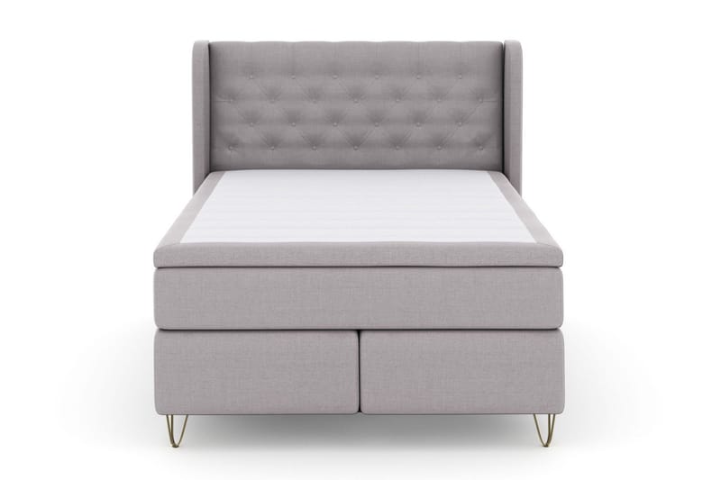 Select No 4 Komplett Sängpaket 140x200 Medium - Ljusgrå/Metall V-form - Products - Möbler - Säng - Kontinentalsäng