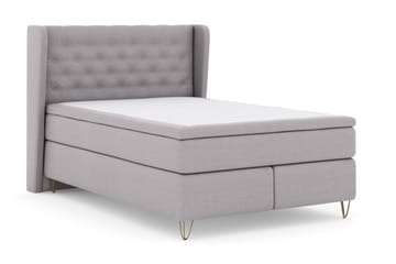 Select No 4 Komplett Sängpaket 140x200 Medium - Ljusgrå/Metall V-form - Products - Möbler - Säng - Kontinentalsäng