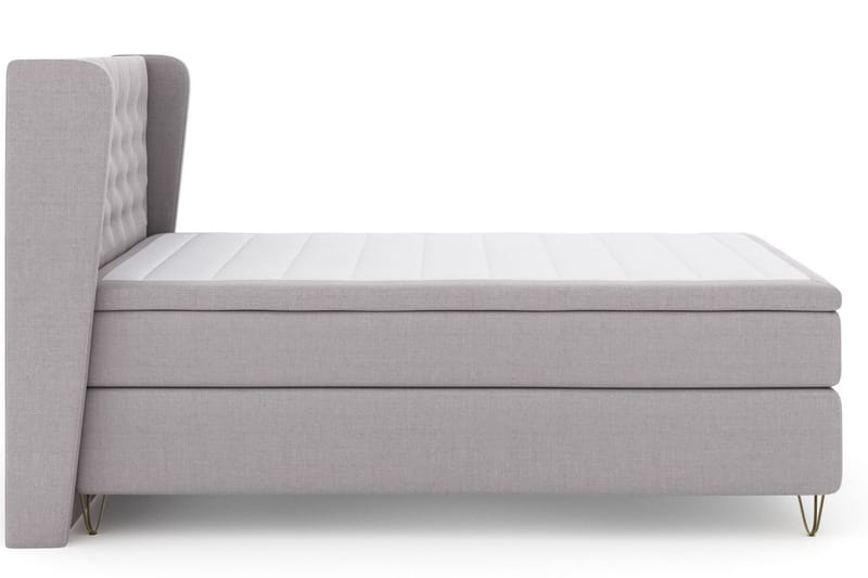 Select No 4 Komplett Sängpaket 140x200 Medium - Ljusgrå/Metall V-form - Products - Möbler - Säng - Kontinentalsäng