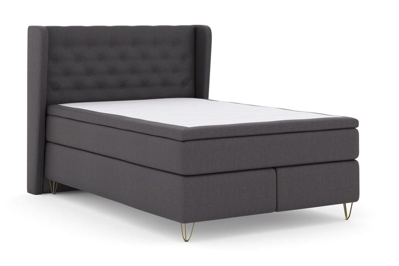 Select No 4 Komplett Sängpaket 140x200 Medium - Mörkgrå/Metall V-form - Products - Möbler - Säng - Kontinentalsäng