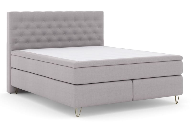 Select No 4 Komplett Sängpaket 160x200 Fast - Ljusgrå/Metall V-form - Products - Möbler - Säng - Kontinentalsäng