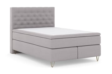 Select No 4 Kontinentalsäng 140x200 Medium - Ljusgrå/Metall V-Form - Products - Möbler - Säng - Kontinentalsäng