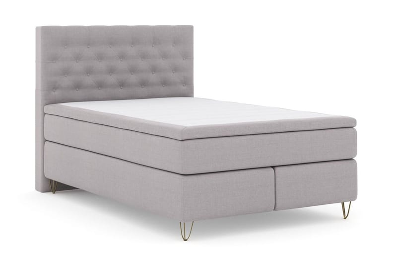 Select No 4 Kontinentalsäng 140x200 Medium - Ljusgrå/Metall V-Form - Products - Möbler - Säng - Kontinentalsäng