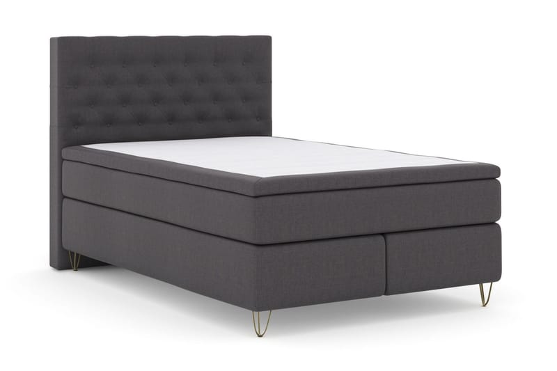 Select No 4 Kontinentalsäng 140x200 Medium - Mörkgrå/Metall V-Form - Products - Möbler - Säng - Kontinentalsäng