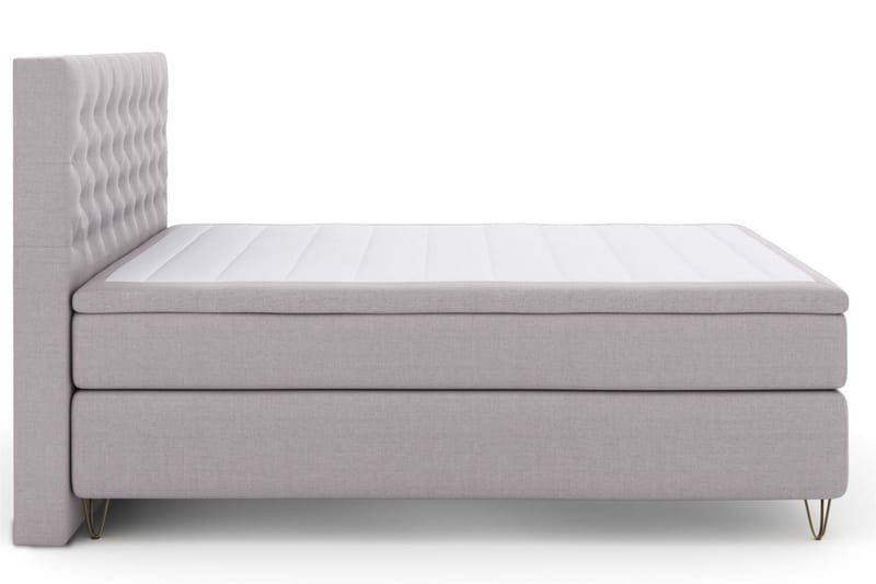 Select No 4 Kontinentalsäng 180x200 Fast/Medium - Ljusgrå/Metall V-Form - Products - Möbler - Säng - Kontinentalsäng