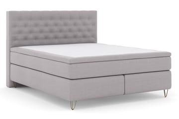 Select No 4 Kontinentalsäng 180x200 Fast/Medium - Ljusgrå/Metall V-Form - Products - Möbler - Säng - Kontinentalsäng