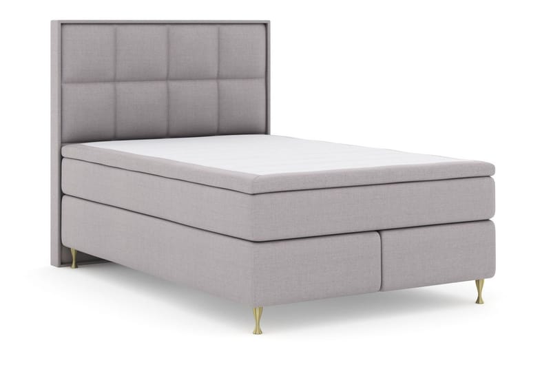 Select No 5 Komplett Sängpaket 140x200 Fast Latex - Ljusgrå/Guld - Products - Möbler - Säng - Kontinentalsäng