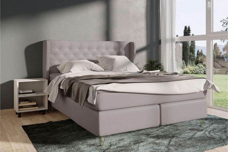 Select No 5 Komplett Sängpaket 140x200 Fast Latex - Ljusgrå/Metall - Products - Möbler - Säng - Kontinentalsäng