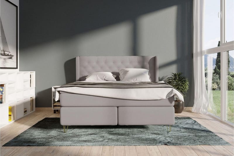 Select No 5 Komplett Sängpaket 140x200 Fast Latex - Ljusgrå/Metall - Products - Möbler - Säng - Kontinentalsäng