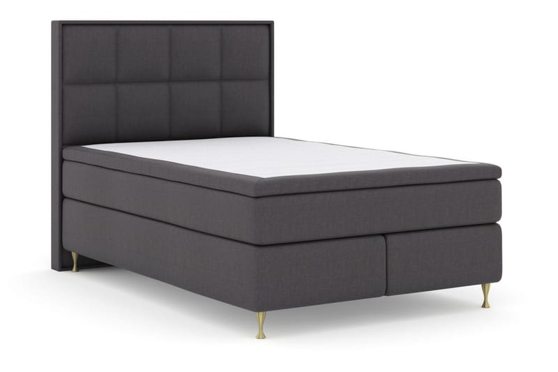 Select No 5 Komplett Sängpaket 140x200 Fast Latex - Mörkgrå/Guld - Products - Möbler - Säng - Kontinentalsäng