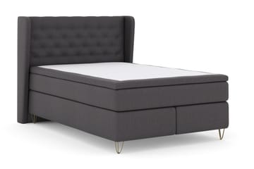 Select No 5 Komplett Sängpaket 140x200 Fast/Medium Latex - Mörkgrå/Metall V-form - Products - Möbler - Säng - Kontinentalsäng