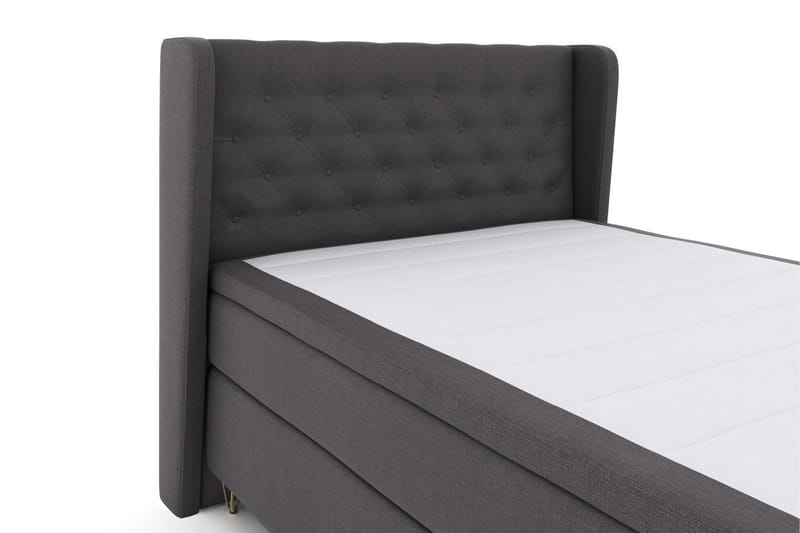 Select No 5 Komplett Sängpaket 140x200 Fast/Medium Latex - Mörkgrå/Metall V-form - Products - Möbler - Säng - Kontinentalsäng