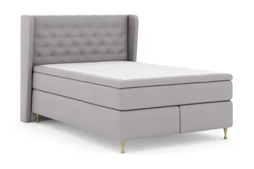 Select No 5 Komplett Sängpaket 140x200 Fast/Medium Watergel - Ljusgrå/Guld - Products - Möbler - Säng - Kontinentalsäng