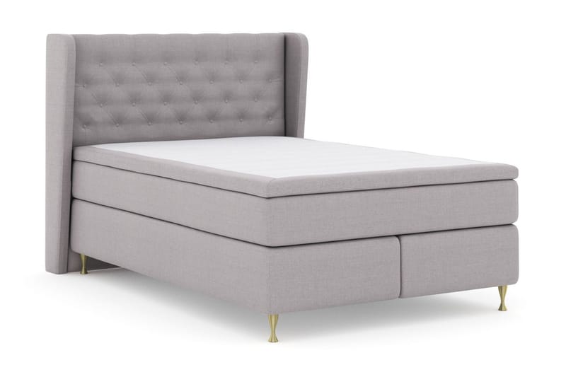 Select No 5 Komplett Sängpaket 140x200 Fast/Medium Watergel - Ljusgrå/Guld - Products - Möbler - Säng - Kontinentalsäng