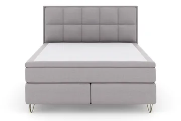 Select No 5 Komplett Sängpaket 210x210 Fast Watergel - Ljusgrå/Metall V-form - Products - Möbler - Säng - Kontinentalsäng