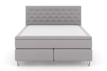 Select No 5 Kontinentalsäng 160x200 Medium Latex - Ljusgrå/Metall V-Form - Products - Möbler - Säng - Kontinentalsäng