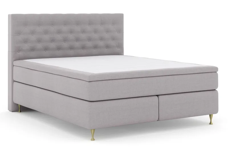 Select No 5 Kontinentalsäng 180x200 Fast Latex - Ljusgrå/Guld - Products - Möbler - Säng - Kontinentalsäng