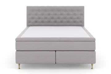 Select No 5 Kontinentalsäng 210x210 Fast Watergel - Ljusgrå/Guld - Products - Möbler - Säng - Kontinentalsäng