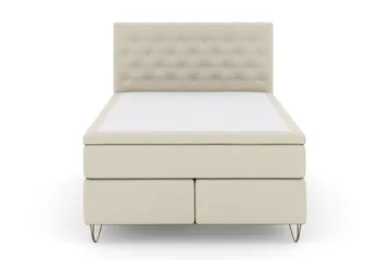 Select No 6 Kontinentalsäng 140x200 Medium Memory/Pocket - Beige/Metall V-Form - Products - Möbler - Säng - Kontinentalsäng