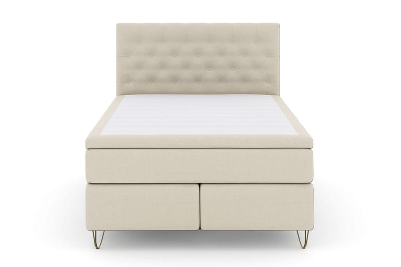 Select No 6 Kontinentalsäng 140x200 Medium Memory/Pocket - Beige/Metall V-Form - Products - Möbler - Säng - Kontinentalsäng