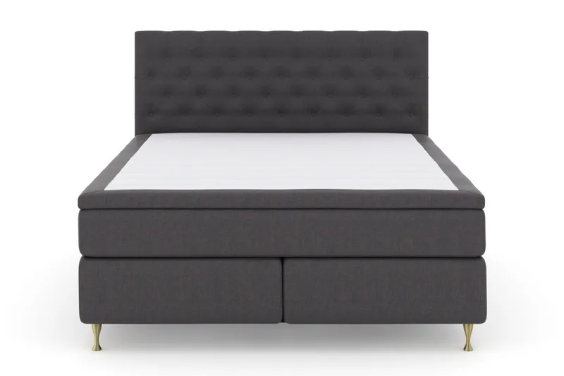 Select No 6 Kontinentalsäng 160x200 Fast/Medium Watergel - Mörkgrå/Guld - Products - Möbler - Säng - Kontinentalsäng