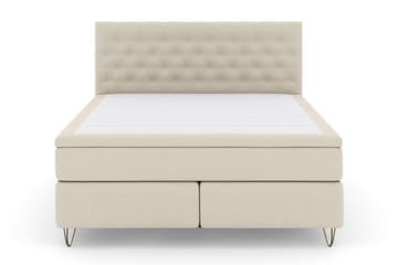 Select No 6 Kontinentalsäng 210x210 Fast/Medium Watergel - Beige/Metall V-Form - Products - Möbler - Säng - Kontinentalsäng