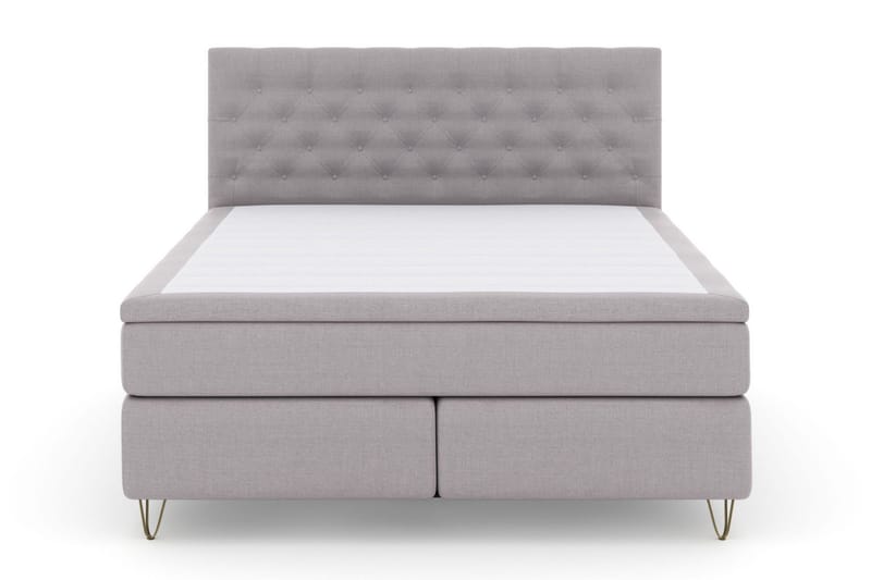 Select No 6 Kontinentalsäng 210x210 Fast/Medium Watergel - Ljusgrå/Metall V-Form - Products - Möbler - Säng - Kontinentalsäng