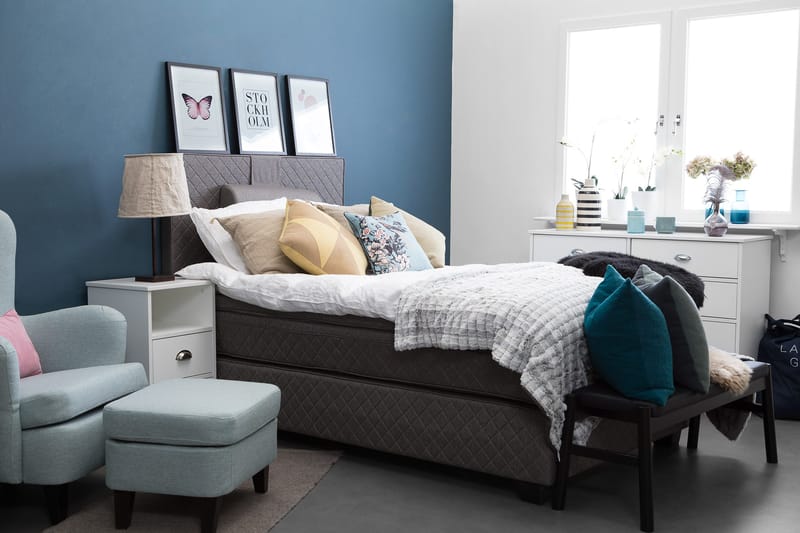 Sundborn Kontinentalsäng 120x200 cm - Grå - Products - Möbler - Säng - Enkelsäng