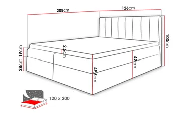 Vasil Kontinentalsäng 120x200 - Beige - Products - Möbler - Säng - Säng med förvaring