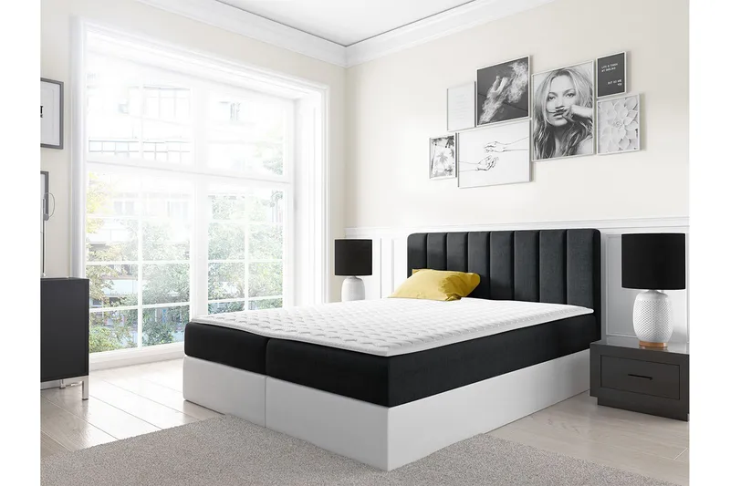 Vasil Kontinentalsäng 200x200 - Svart - Products - Möbler - Säng - Säng med förvaring