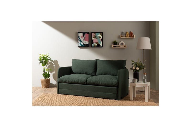 2-sits bäddsoffa Rubby (148 x 70 x 66 cm) Grön - Grön - Products - Möbler - Soffa - Bäddsoffa - 2 sits bäddsoffa