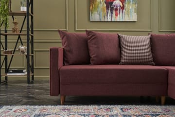 Aydama Bäddsoffa m. Divan 4-sits 192x135 - Röd - Products - Möbler - Soffa - Bäddsoffa - Bäddsoffa divan