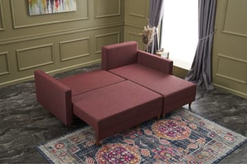Aydama Bäddsoffa m. Divan 4-sits 192x135 - Röd - Products - Möbler - Soffa - Bäddsoffa - Bäddsoffa divan