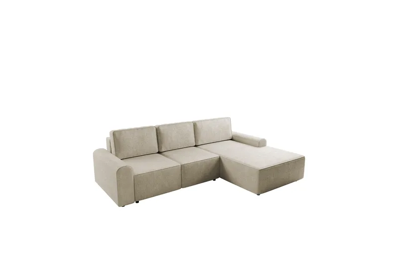Bella Bäddsoffa med Divan 3-sits i Plysch - Beige - Products - Möbler - Soffa - Bäddsoffa - Bäddsoffa divan