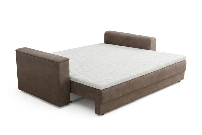 Bergen Extra djup 3-sits Bäddsoffa med Bäddmadrass i Polyesterskum och Tvättbar klädsel - Brun - Products - Möbler - Soffa - Bäddsoffa - 3 sits bäddsoffa