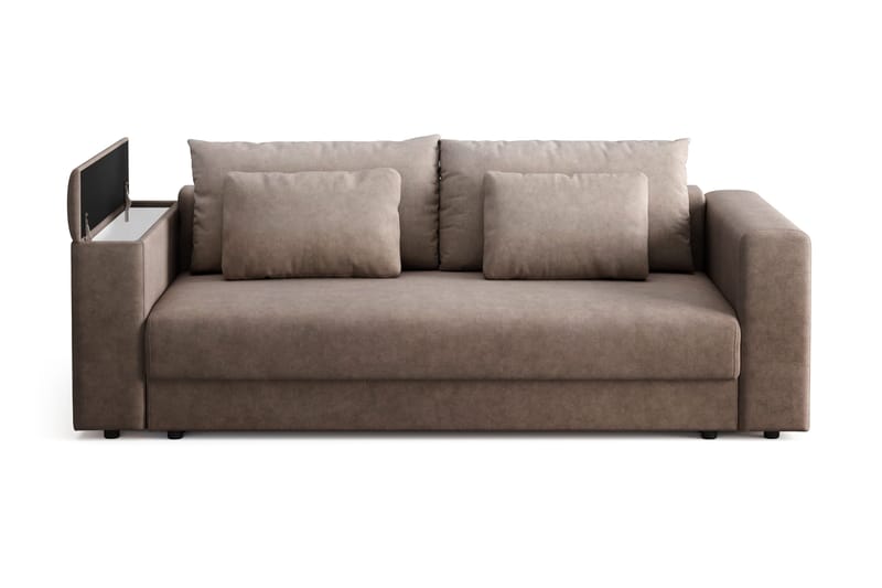 Bergen Extra djup 3-sits Bäddsoffa med Bäddmadrass i Polyesterskum och Tvättbar klädsel - Brun - Products - Möbler - Soffa - Bäddsoffa - 3 sits bäddsoffa