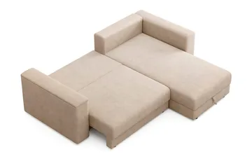 Bergen Extra djup 3-sits Bäddsoffa med Divan och Bäddmadrass i Polyesterskum och Tvättbar klädsel - Beige - Products - Möbler - Soffa - Bäddsoffa - Bäddsoffa divan